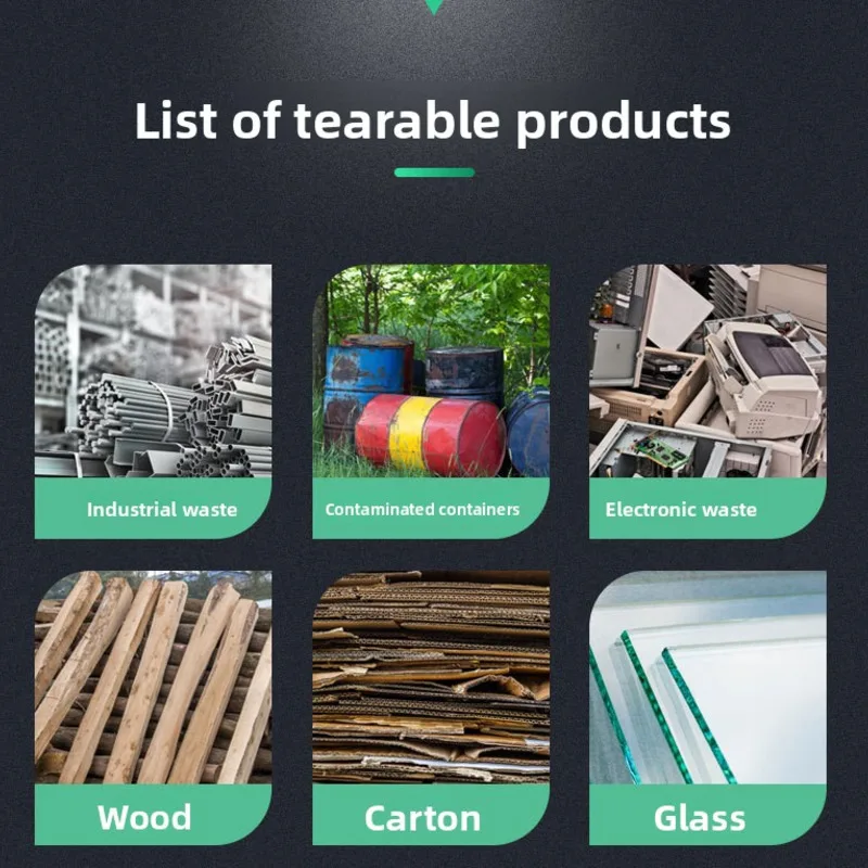 Pencacah Kayu Kepala Samping Logam Kecil dari Baja Tahan Karat Penghancur Limbah Konstruksi Penghancur Batu Bata