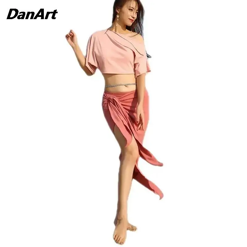 Ensemble de danse du ventre pour femme, haut sexy, jupe fendue élégante, vêtements de performance, entraînement financier