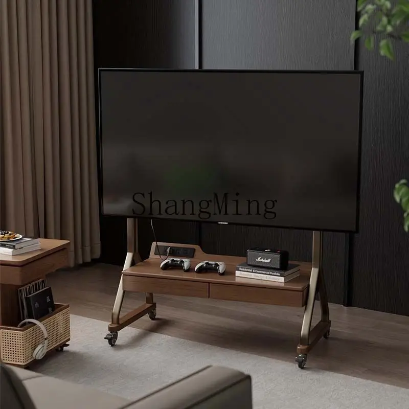 

SM solid wood household removable TV cabinet living room small apartment modern simple floor TV bracket