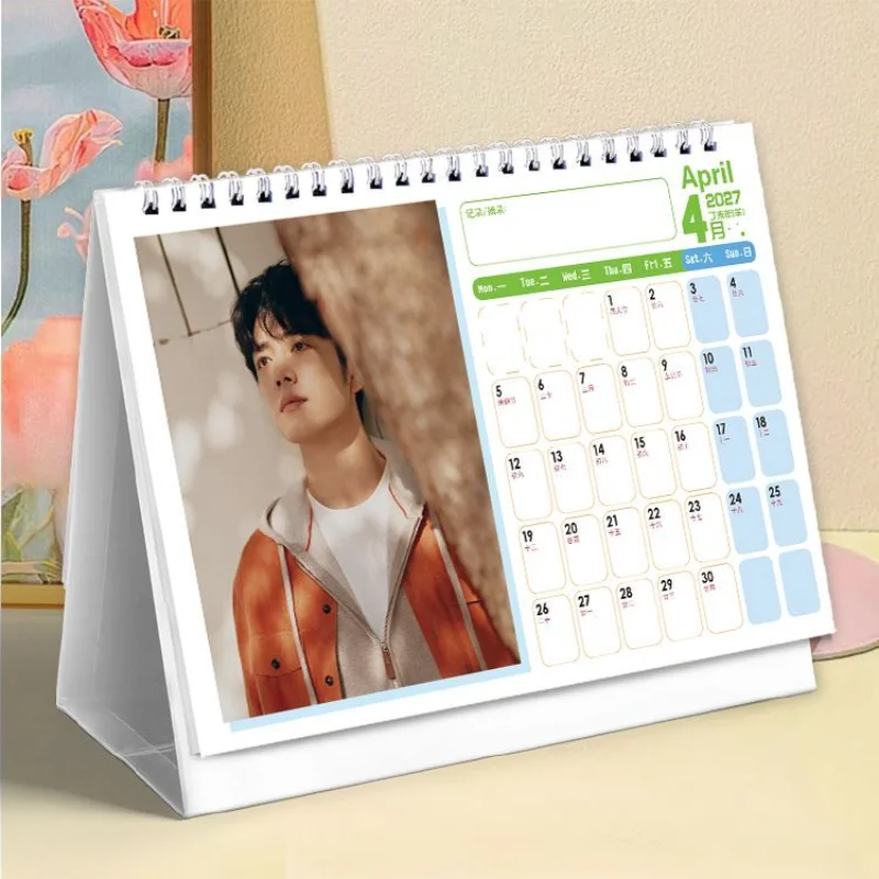 Xiao Zhan 2027.1 –2028.12  Two-Year Desk Calendar – Stylish & Creative Celebrity Merchandise / Planner-Style Display Calendar