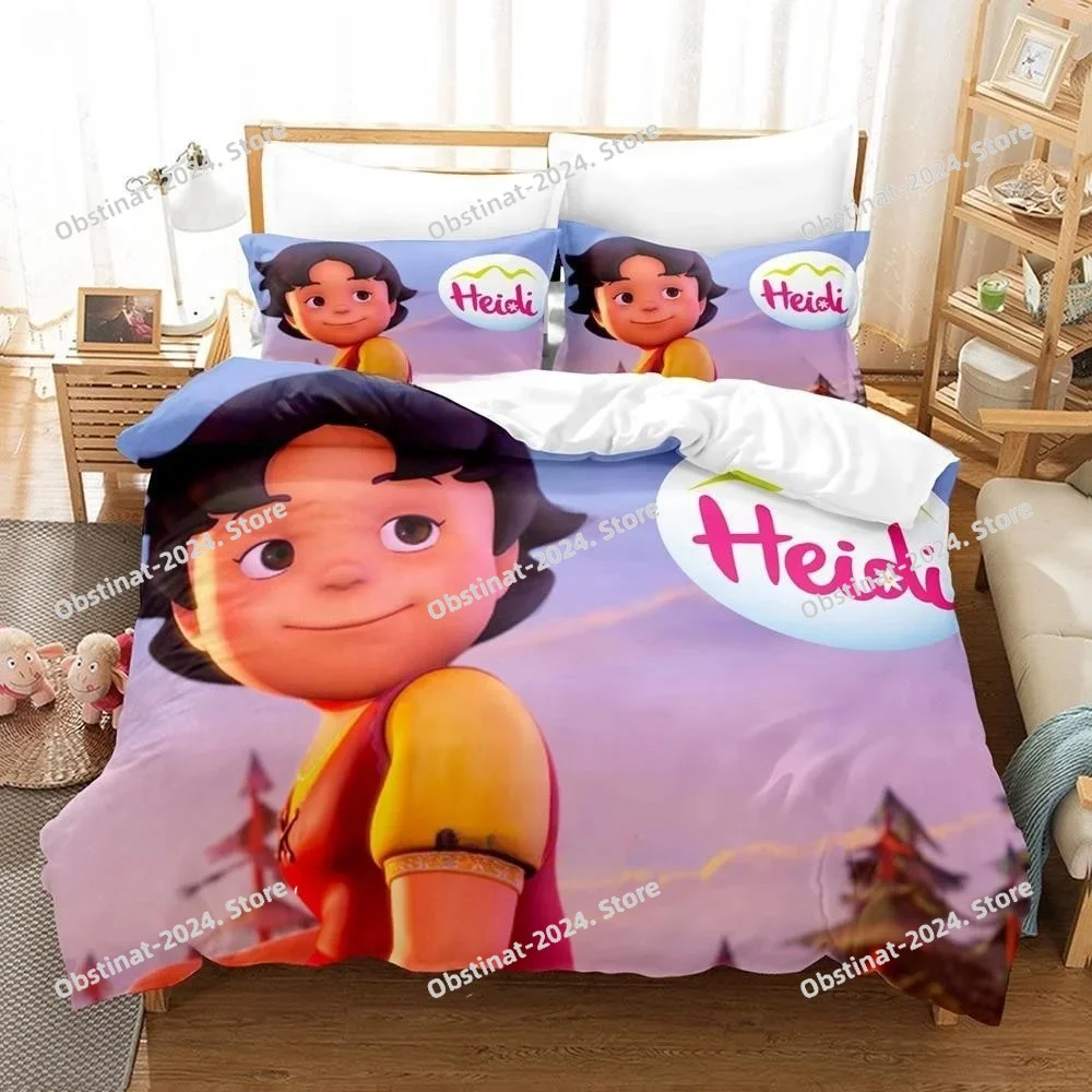 

3D Print Anime Heidi, Girl of the Alps Bedding Set Single Twin Full Queen King Size Bed Set Adult Kid Bedroom Duvet cover Sets