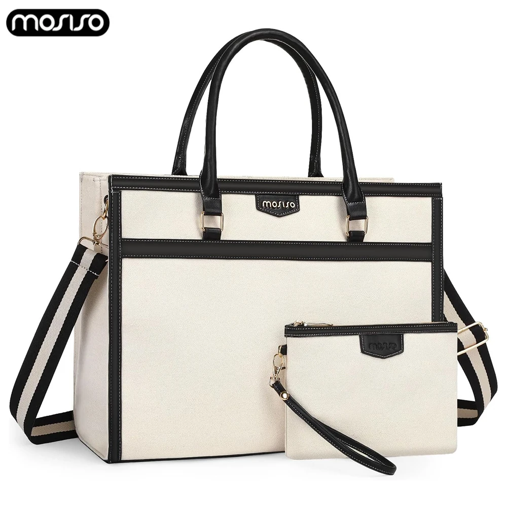 Laptop Bag Women Canvas Tote Bag 15.6 inch Travel Office College Handbag Casual Work Computer ipad Messenger Shoulder Briefcase