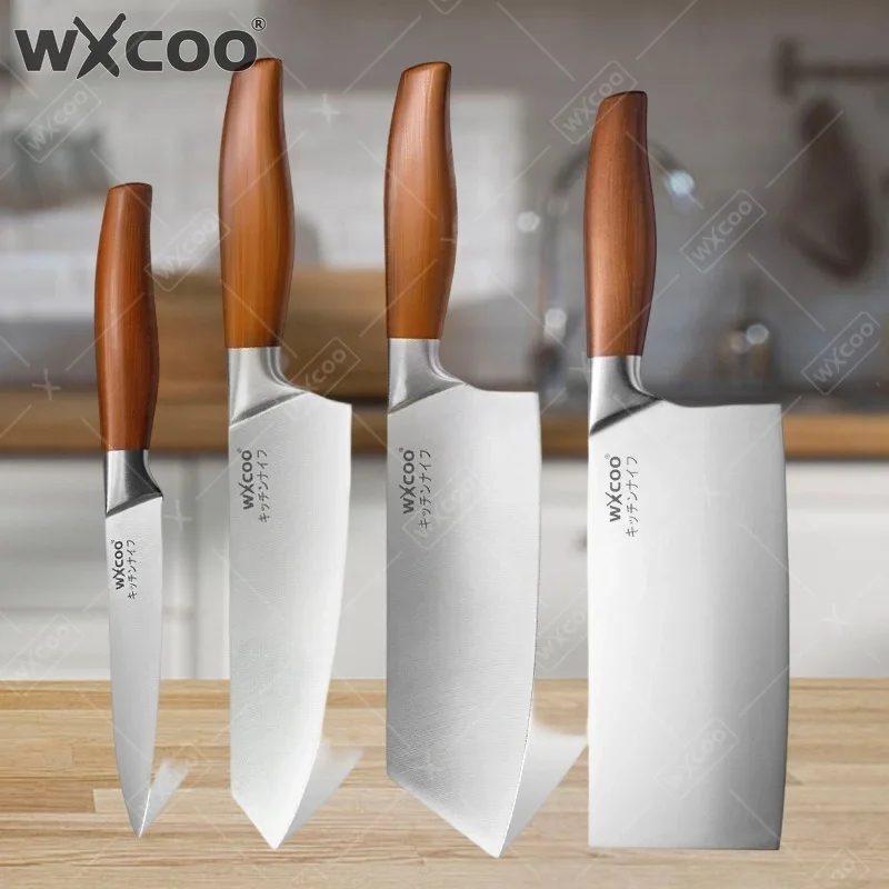 WXCOO Kitchen Knives Japanese Chef Knife Sushi Knife Stainless Steel Paring Utility Slicing Boning Meat Cleaver Knife