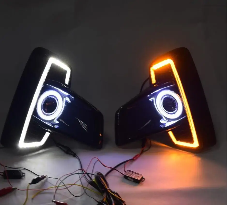 Car Bumper Headlight Hilux Vigo Daytime Light Revo Rocco 2018~2021y DRL Car Accessories LED Headlamp Vigo Fog Light