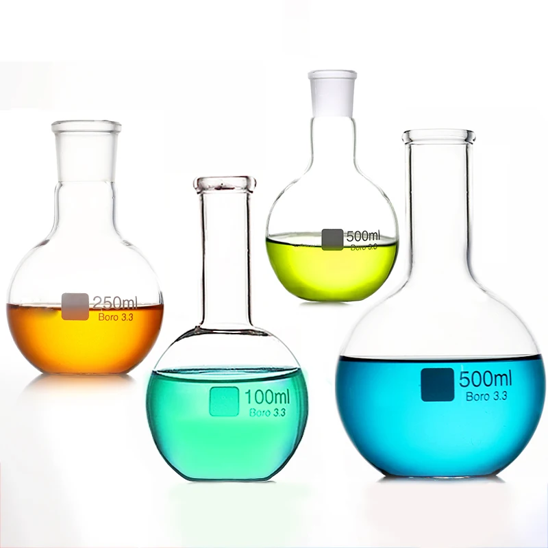 Conventional mouth flat bottom flask 50 100 250 500 1000 2000 3000 5000 10000ml high borosilicate distillation flask