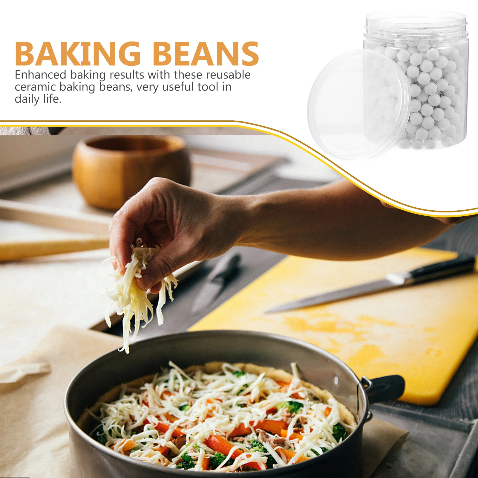 

Ceramic Baking Beans 500g Reusable Heat Resistant Oven Beads for Blind Baking Pastry Pies Tarts White Ceramic Accessories