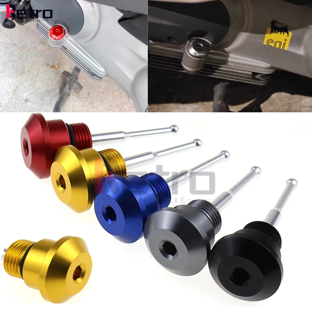 For VESPA GTS300 GTS250 GTV300 GTS 150 250 300 CNC Engine Oil Filler Screw Cap Oil Dipstick Screw Plug Oil Switch Key