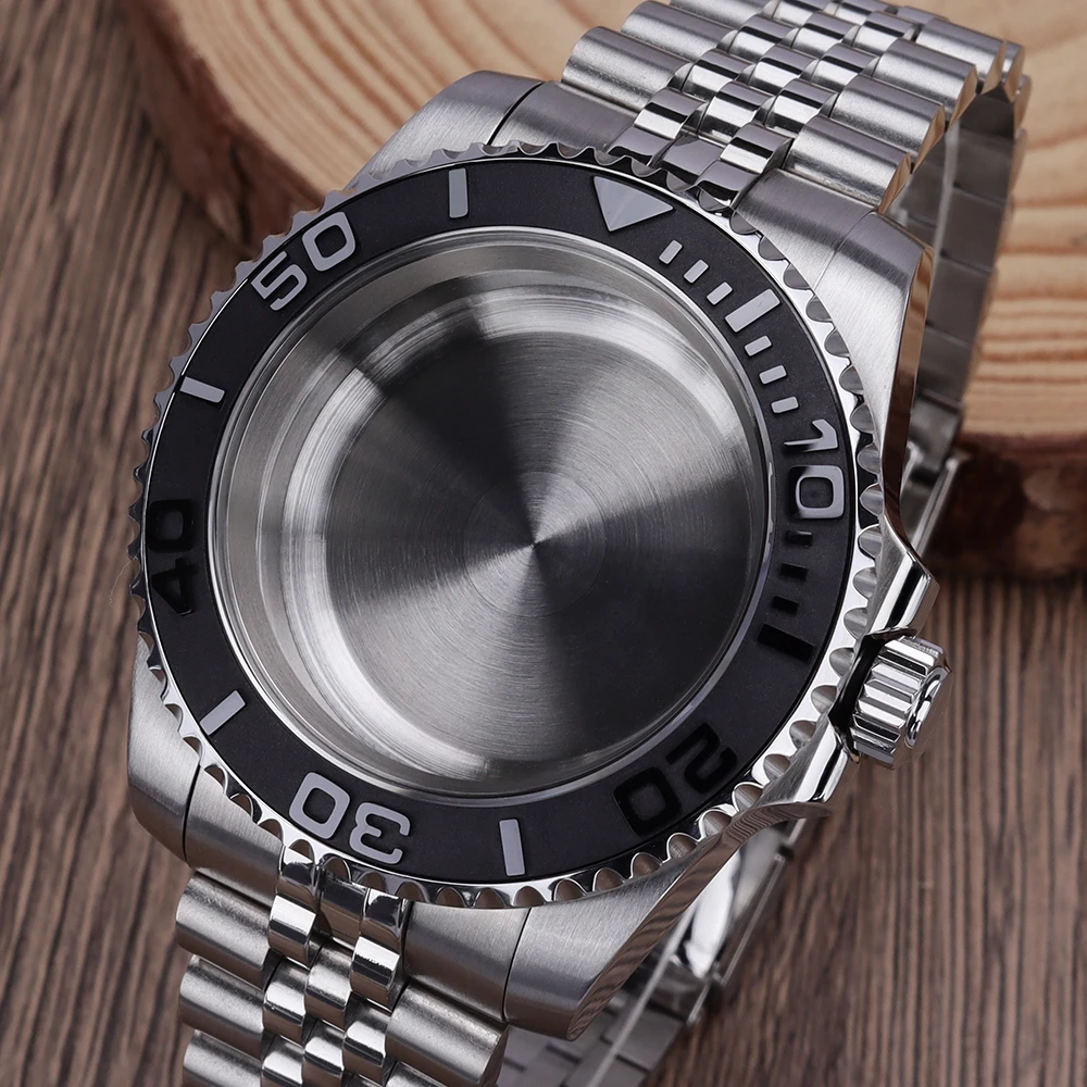 

20ATM 40mm Watch Case Black Yacht Design Sapphire for NH35 NH36 NH34 NH70 4R 8215 ETA2836 ETA 2824 Jubilee Bracelet Slide Buckle