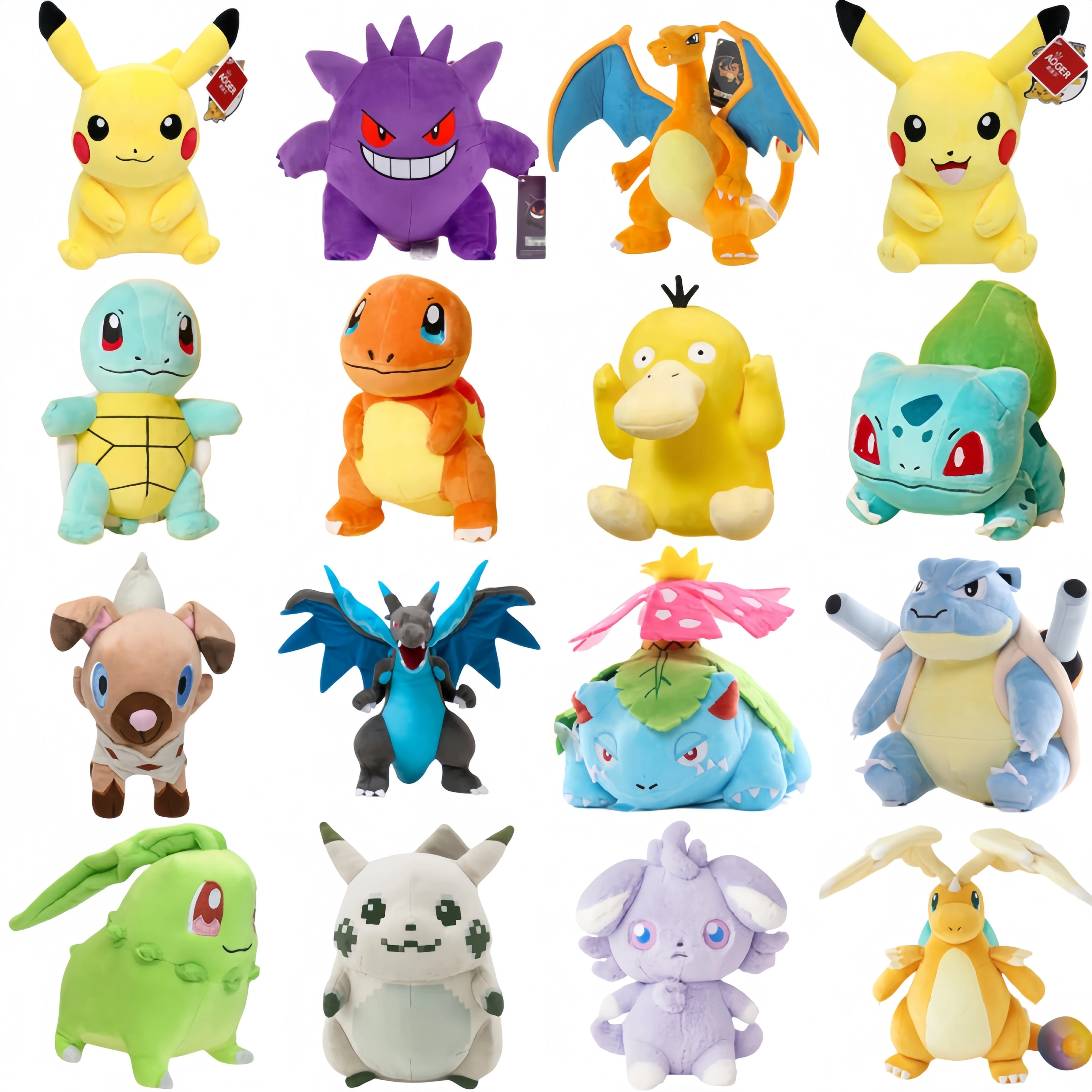 Pokemon Chikorita Charizard Espurr Plüschtiere Squirtle Bulbasaur Charmander Psyduck Mega Dragonite Gefüllte Anime Weiche Puppen