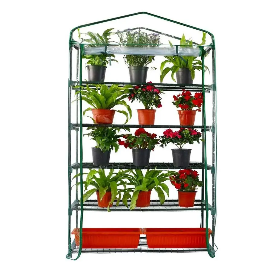 

Garden 50 Extra Wide Mini Greenhouse 5 Tier Portable Plant Green House 40in Wide Sturdy Gardening Shelves with PVC Cover Indoor