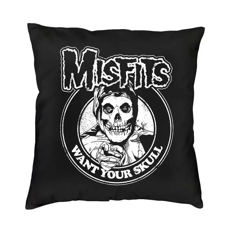 Misfits Horror Punk Rock Band Pillow Case 40x40cm Sofa Luxury Cushion Cover Velvet Pillowcase