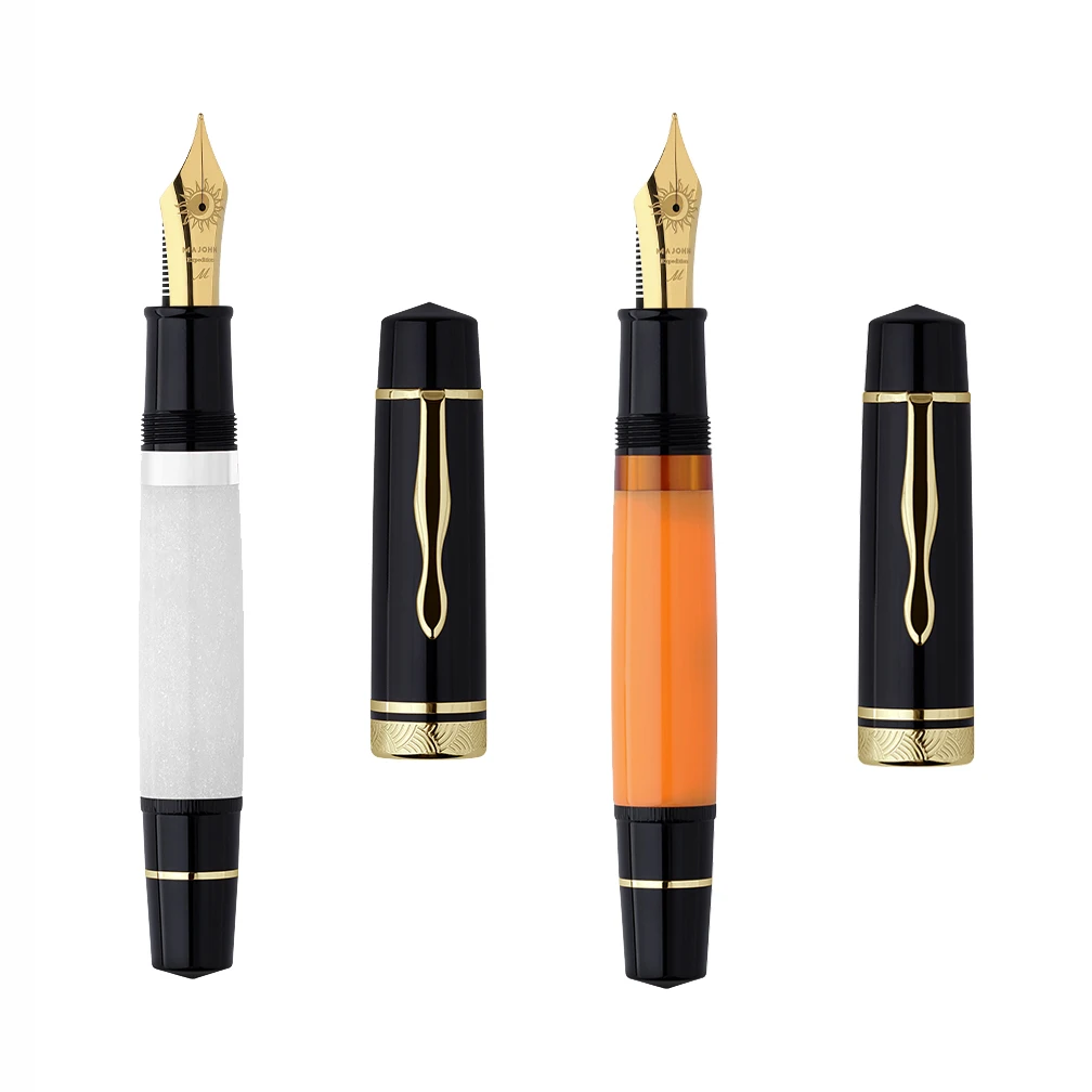 

Majohn P139 Piston Resin Fountain Pen #6, #8 EF/F/M Nib, All Brass Piston System Large Capacity Writing Gift Pen