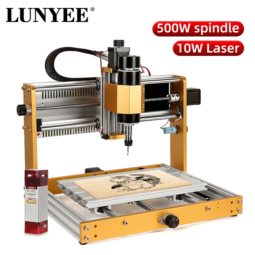 Mesin grafir Laser ควบคุม grbl 500W เครื่องมิลลิ่ง CNC 3018 PRO MAX เราเตอร์ไม้ตัดแกะสลัก