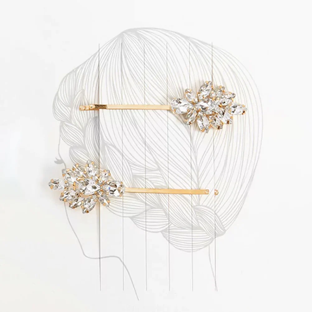

5 Pcs Pearl Hair Clip Set Accessories for Banquets Rhinestone Hairpin Leaves Clips Alloy Decorative Straight