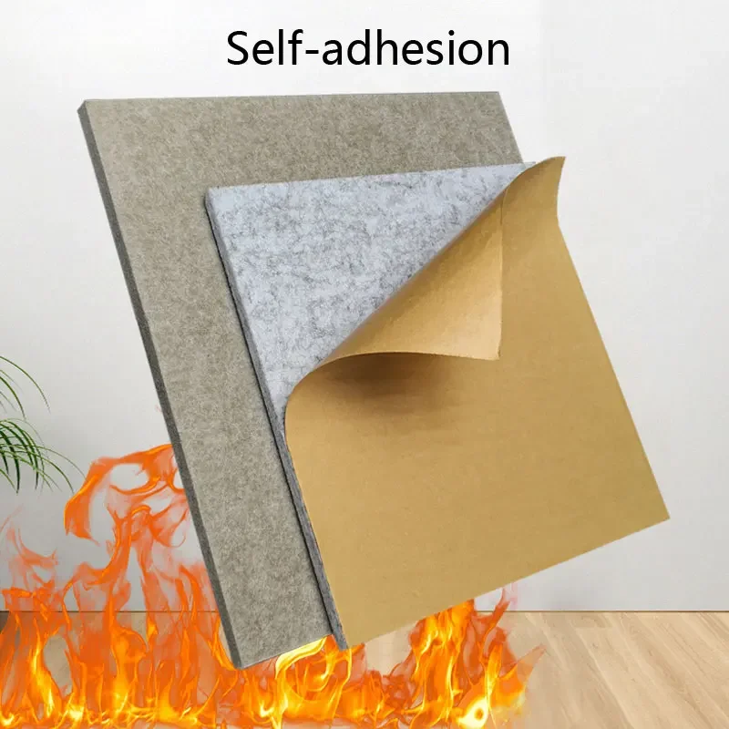 4pcs High-density Self-adhesive Sound-absorbing Panels, Used For Wall Decoration And Acoustic Treatment, Easy To Cut And Install