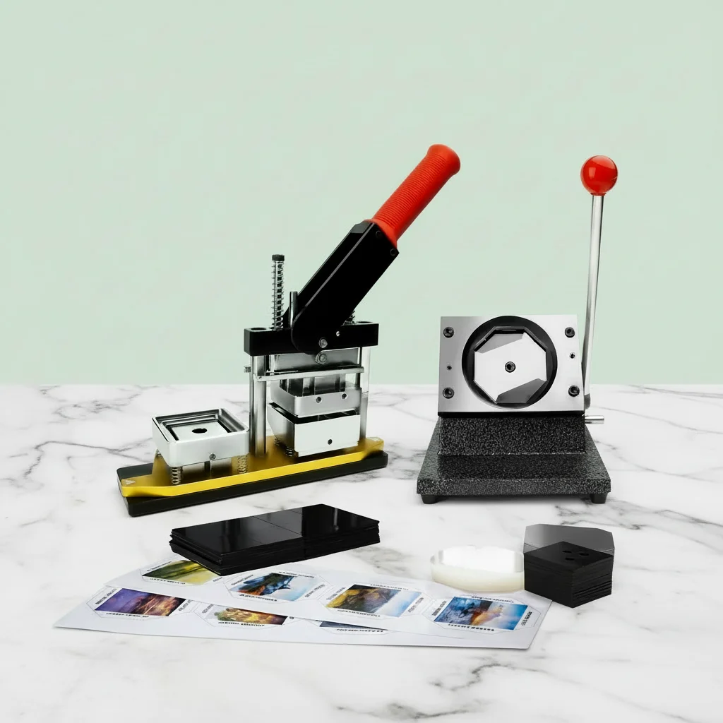 

50*50mm Square Fridge Magnet Making Machine Kit One Machine+Cutter+100pcs materials set