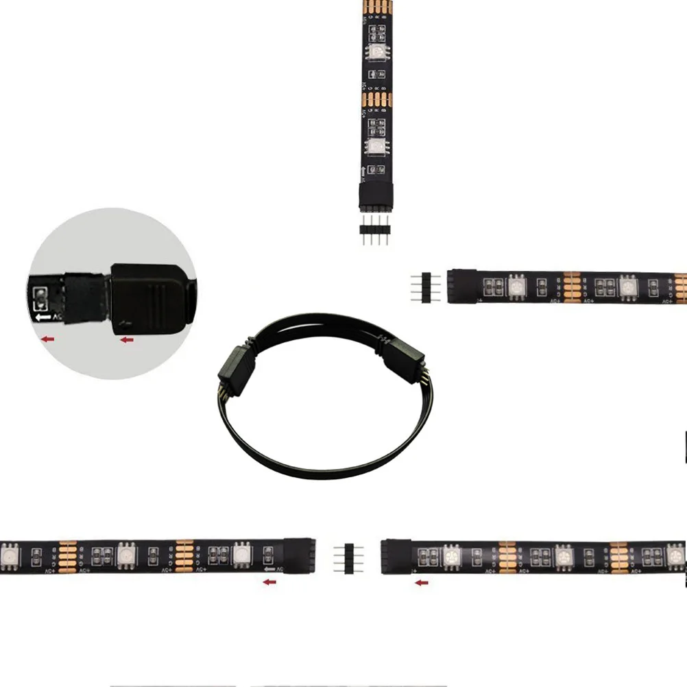 

0.5m 5050 Smd Flexible Waterproof Rgb LED Strip Light USB Powered for Background Lighting Closet Desk Bookshelf Outdoor