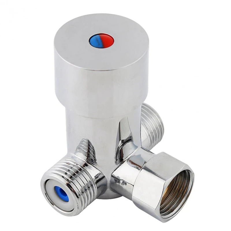 2X G1/2 Hot Cold Water Mixing Valve Thermostatic Mixer Temperature Control For Automatic Faucet