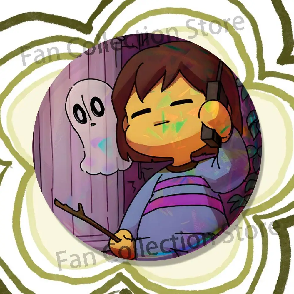Frisk U-Undertale 22mm,32mm,42mm,58mm,75mm Round Badge Brooch for Various Clothing Backpacks Jewelry Accessories Gift