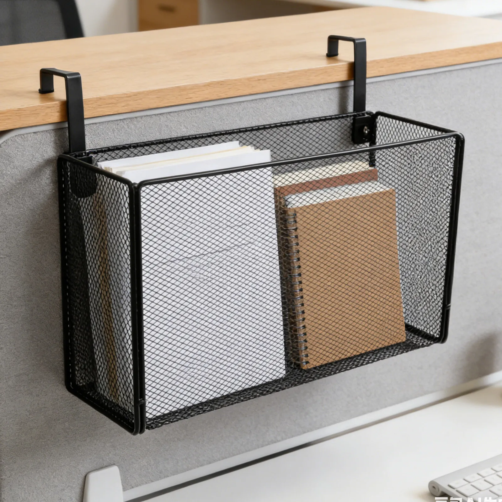 desk-screen-divider-organizer-hanging-office-hooks-cubicle-wall-storage-shelf-over-partition-space-saving-desktop-organizer