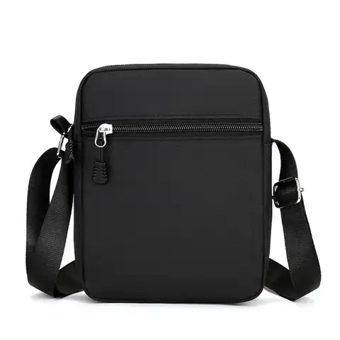 Durable Oxford Shoulder Bag Black Mini Crossbody Bag Mobile Phone Bag Men
