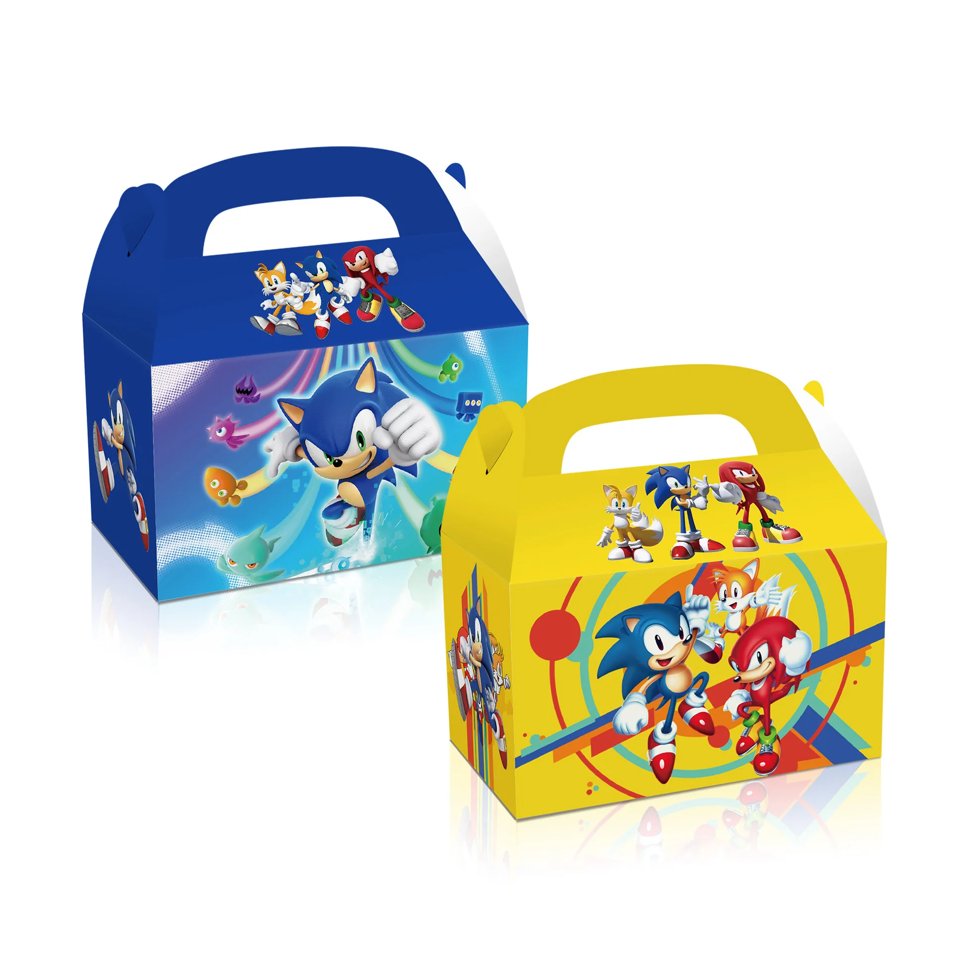 Sonic the Hedgehog Gift Bags, Cartoon Candy Box, Caixa de papel portátil, Embalagem, Presentes engraçados, Jogo, Anime, Birthday Party Supplies