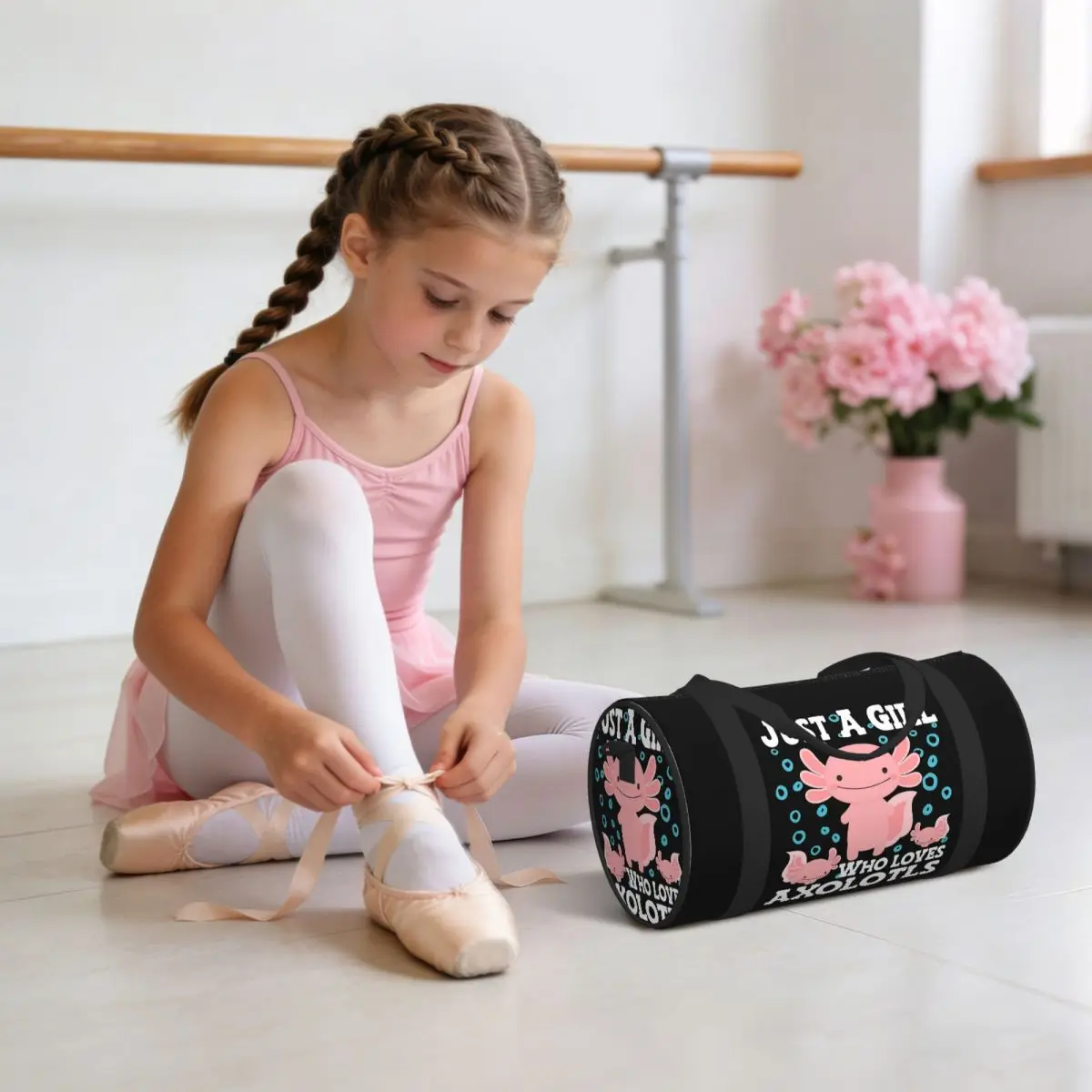 Axolotl Cute Kawaii , Just A Girl Who Love Axolotls Luggage Bag Large Capacity Duffle Tote Bag Handbags Gym Bags Fitness