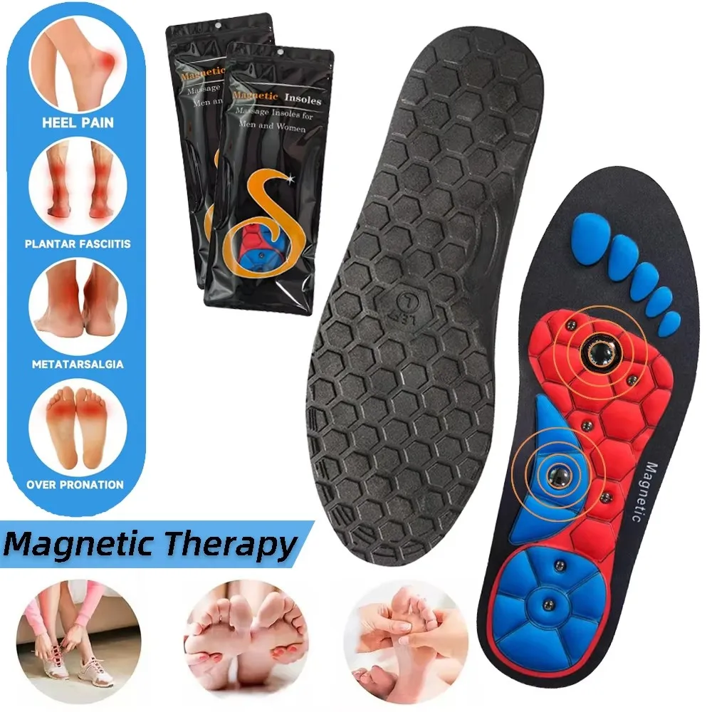 Magnetic Acupressure Insoles Sports Insoles Acupoint Arch Support Massage Plantar Fasciiti Template Orthopedic Insoles Men Women