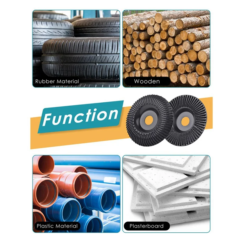 

2PCS Grinder Wheel Disc 4 Inch Wood Shaping Wheel, Wood Grinding Shaping Disk For Angle Grinders Durable Easy To Use-AA26