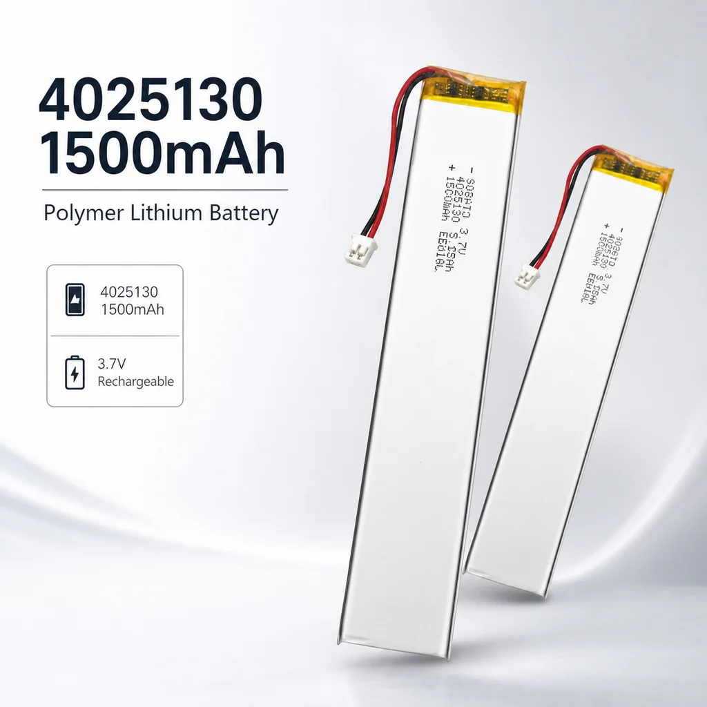 Lithium Polymer Battery 4025130 3.7V 1500mAh with PH2.0 Plug Replacement Cell for Video Player Sports Bracelet LED Light