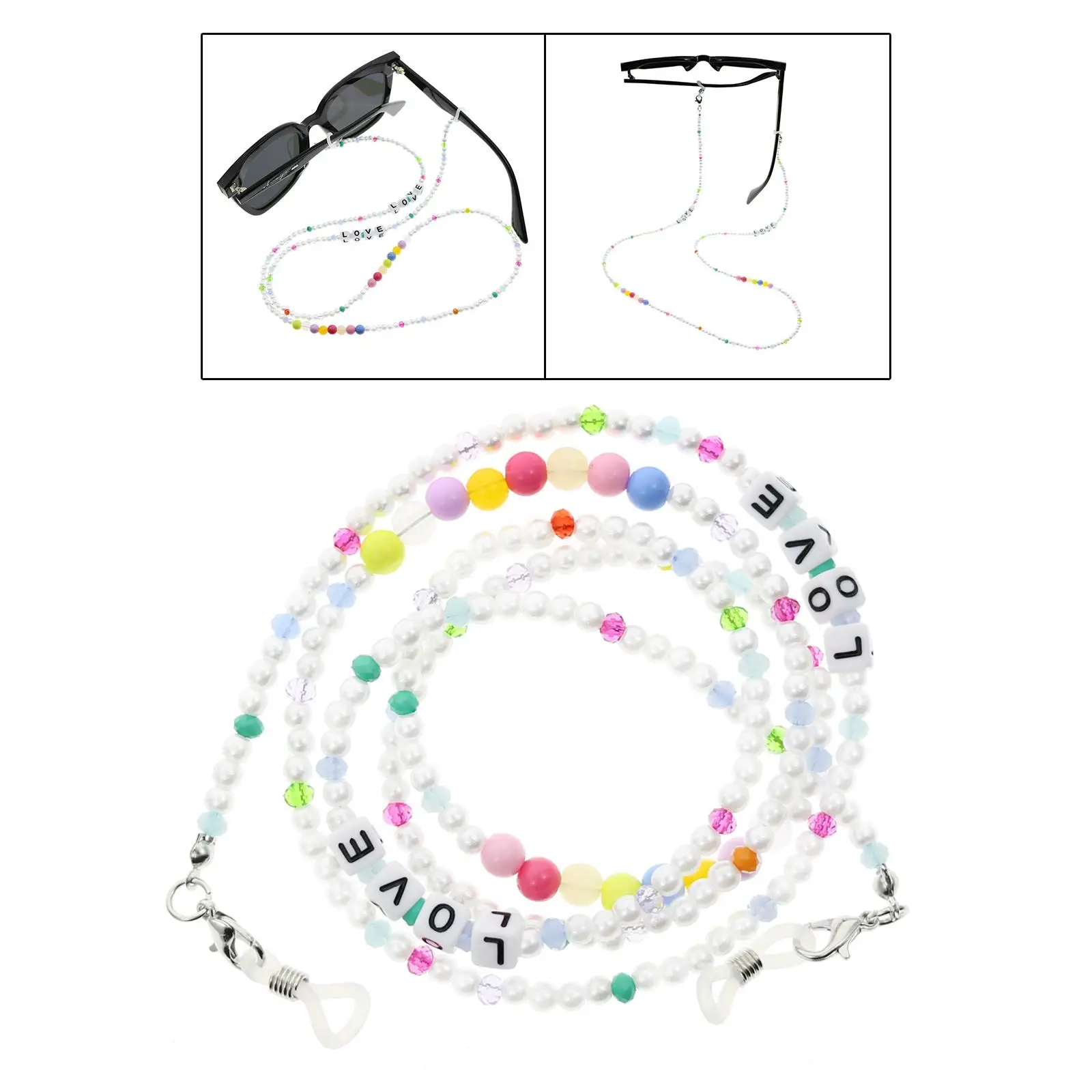 Eye Glasses Chain Acrylic for Women Anti Drop String Eyewear Holder for Party Birthday Gift Wedding Summer Beach Anniversary