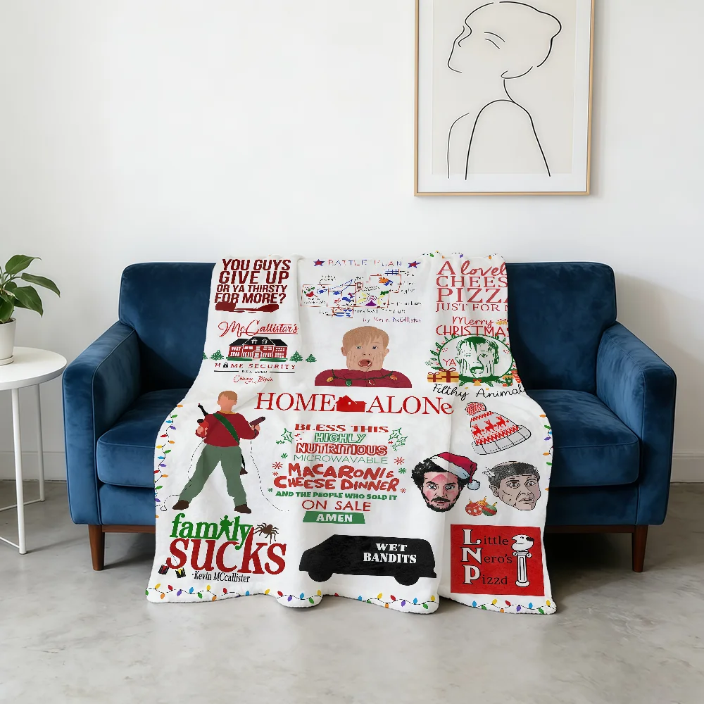Funny Christma Movie H-Home Alone Blanket Flannel Warm Soft Throw Blanket For Room Sofa Childish Birthday Gifts