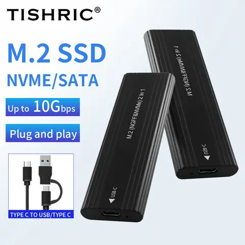 TISHRIC 외장형 하드 드라이브 인클로저 NGFF NVME SSD 1.8 하드 드라이브용 케이스 게임용 PC 노트북 PS5/4용 USB Type-C 외장 케이스 Best5