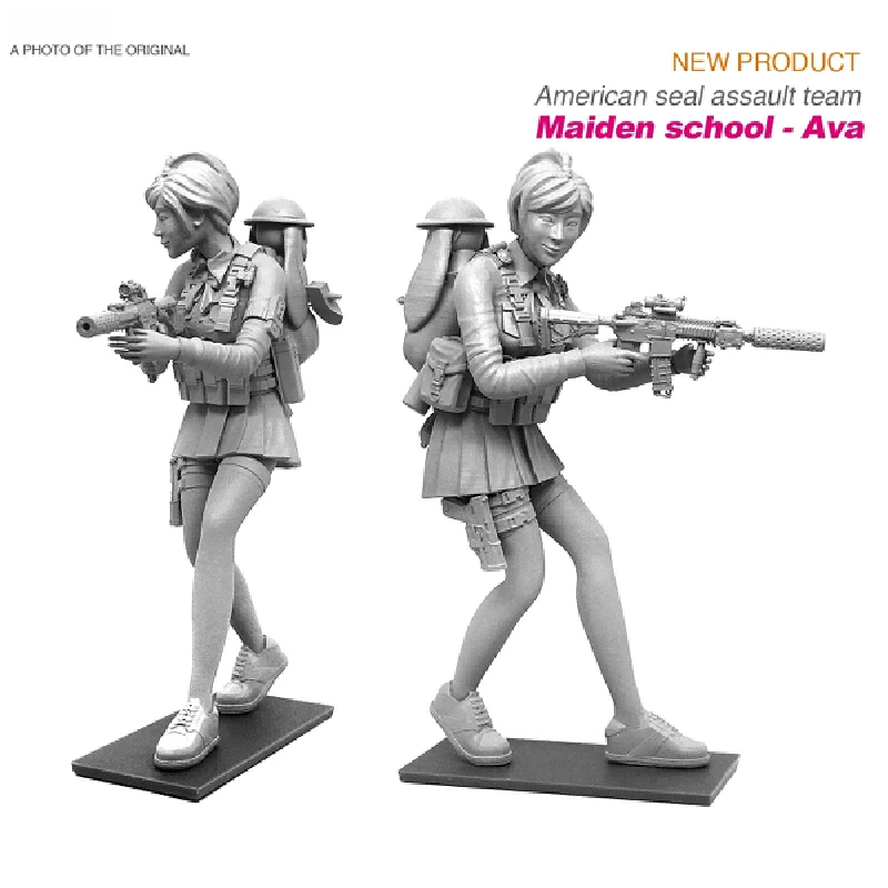 

90mm American Style Equipment Girl Resin Model Figure Gk Micro Miniature 3d Printed White Model Toy Unassembled Unpainted Kit