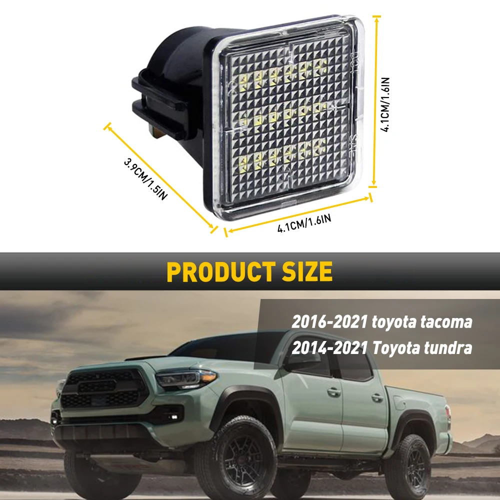 AUXITO 2Pcs License Plate Light 12V LED Number Signal Light For Toyota Tacoma Tundra 2016 2017 2018 2019 2020 2021 Accessories