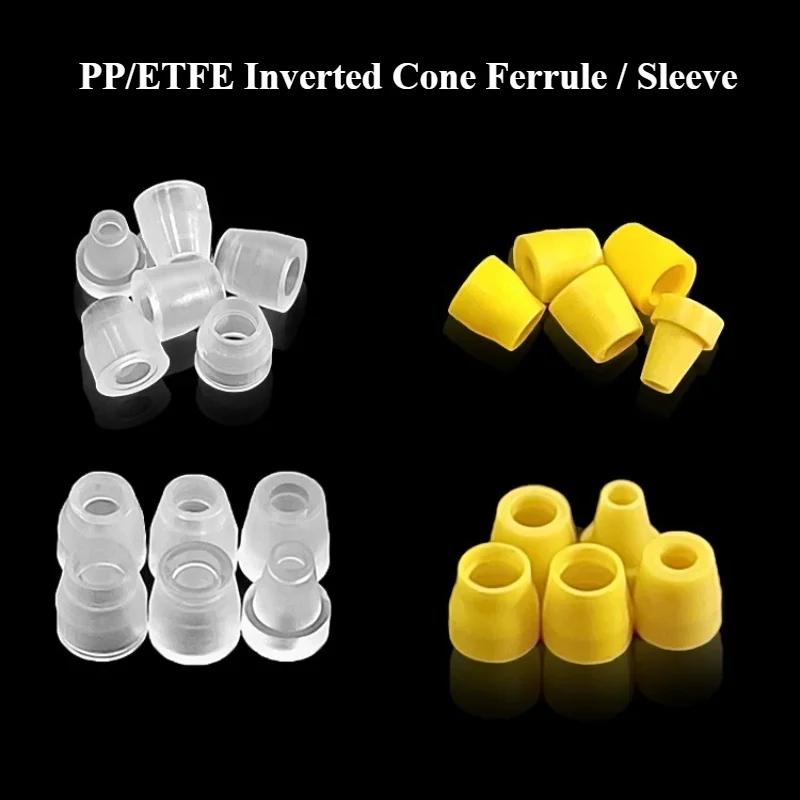 5PCS PP ETFE Tapered Coned Ferrule Hard Tubing Ferrule Chemical Resistant Back Ferrule for Liquid Chromatography