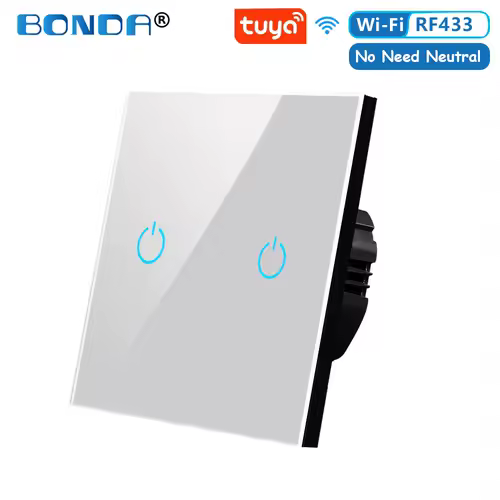 BONDA Smart Switch Alexa RF433 No Neutral Tuya Control Works With Google 1/2/3 Gang Smart Life Home Light WiFi Touch Switches 86 - Image 16