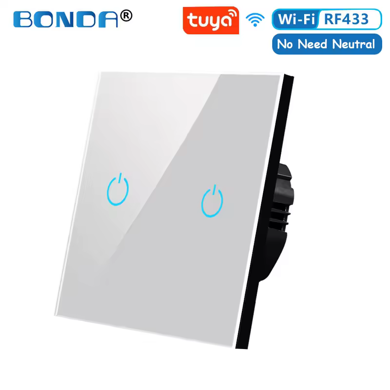 BONDA Smart Switch Alexa RF433 No Neutral Tuya Control Works With Google 1/2/3 Gang Smart Life Home Light WiFi Touch Switches 86 - Image 16
