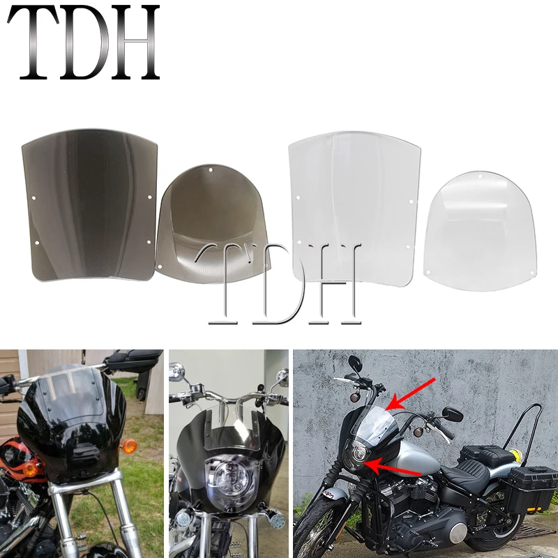

Clear/Smoke Quarter Fairing Windscreen Windshield Wind Shield Screen Protector Replacement For Harley XL 883 1200 1988-up Dyna