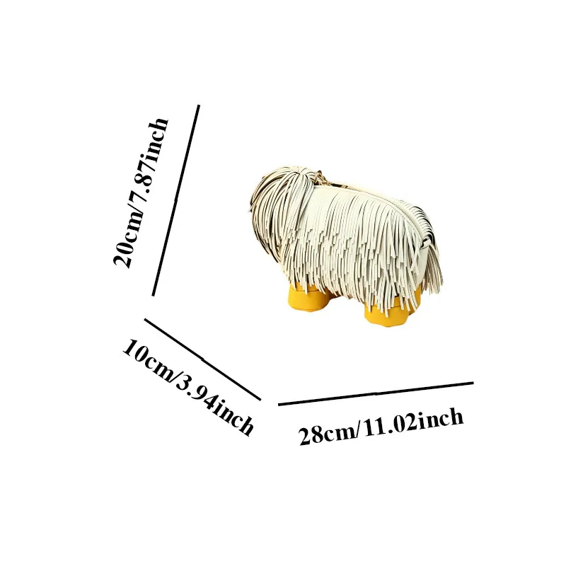 Unique and Animal Bag Women 2026 New Fashion Tassel Puppy Bag Design Lion Dog Crossbody Small Bag