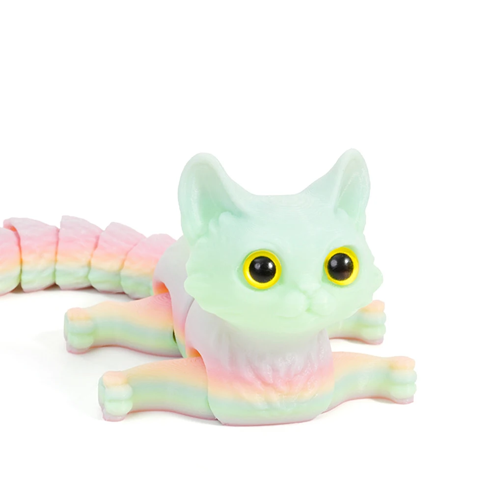 3D Printed Toys Animals Cats Figures Model Multi-joint Movable Ornament Decorative Desktop Creativity Novelty Kids Gifts Toy