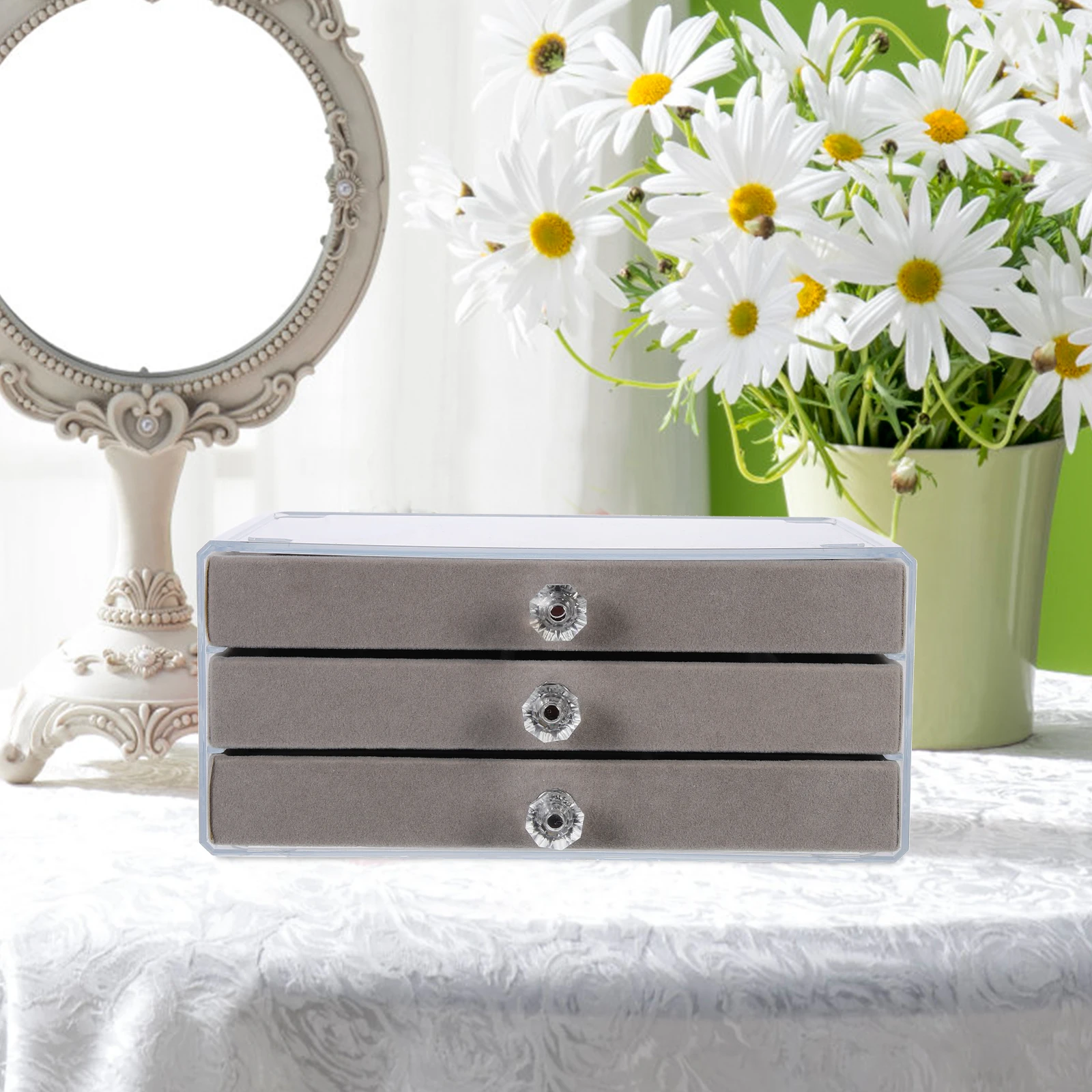 

Jewelry Storage Box Modern for Large Drawer Organizer Containers Ring Necklace Holder Earrings
