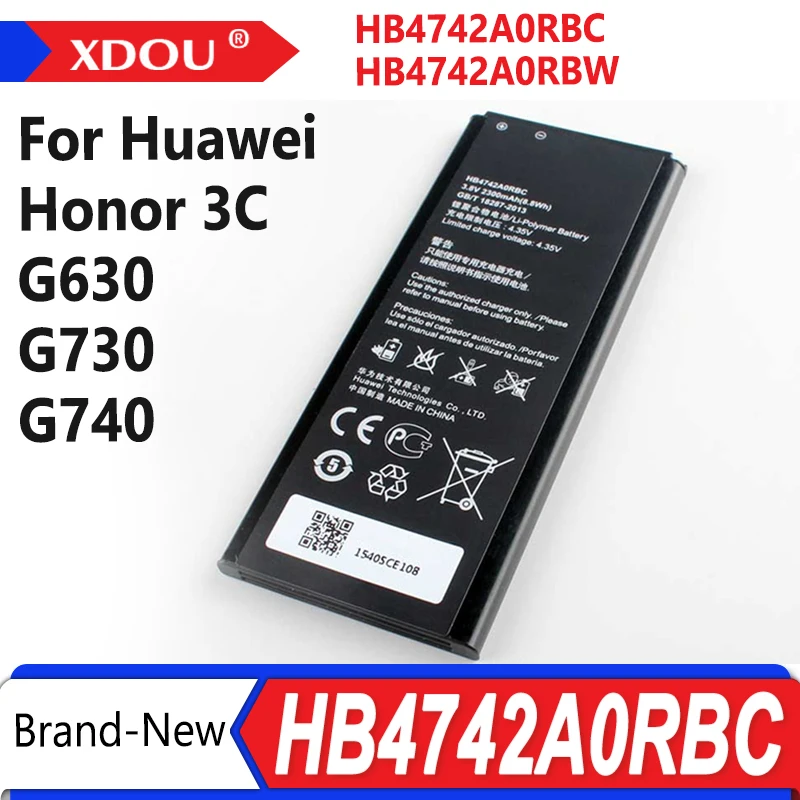 

100% оригинальный аккумулятор HB4742A0RBC HB4742A0RBW 2300 мАч для HUAWEI Honor 3C Ascend G630 G730 G740 H30-T00 H30-T10 H30-U10