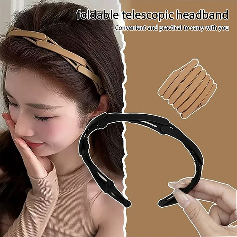 Portable Folding Hair Band Women Non-Slip Headband Face Wash Hairband Girls Hair Accessories Retractable Headband