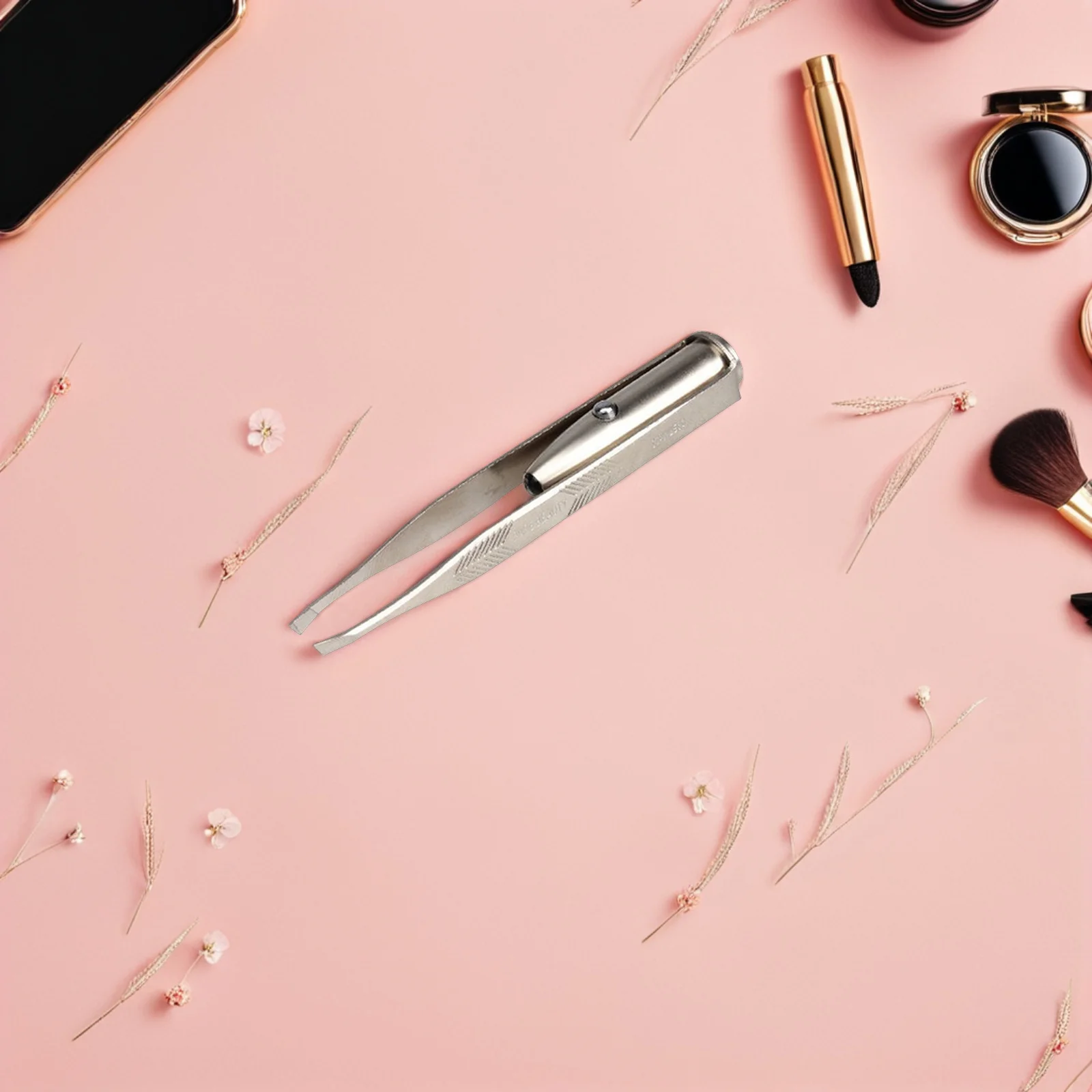 

Compact LED Light Eyebrow Tweezer Portable Hair Removal Tool Built-in LED Bright Light for Perfect Eyebrows Eyebrow Tweezer