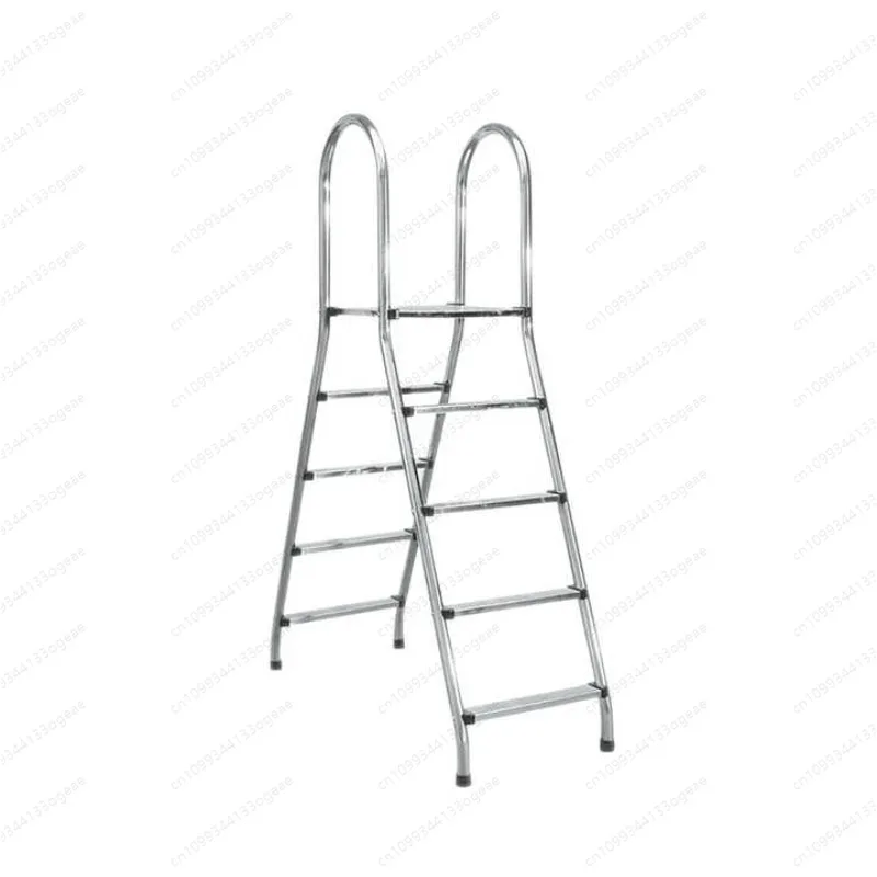 Double-sided 4-step pool ladder compact design with textured non-slip pedals 400 lbs