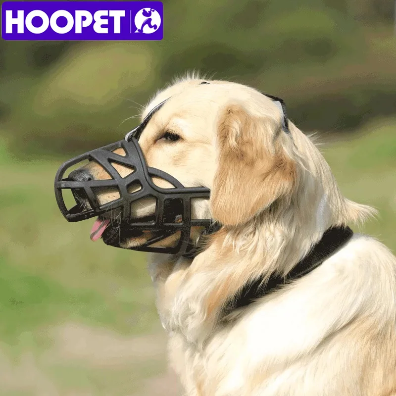 HOOPET Dog Reflective Mask Adjustable Dog Muzzle Soft Silicone Breathable Anti Biting Muzzle for Dogs Labrador Golden Retriever