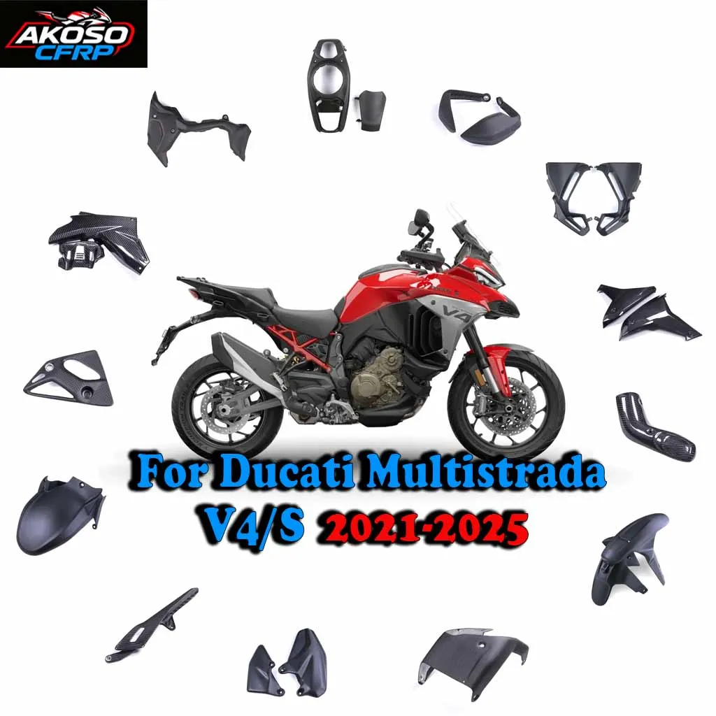 

Motorcycle Accessories For Ducati Multistrada V4 VS 2021-2025 Carbon Fiber Fender Fuel Tank Side Panels Cover Fairing Matte