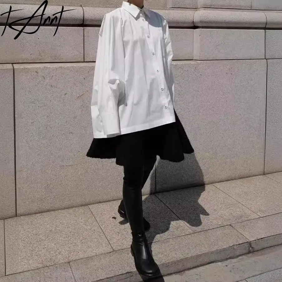 

Tannt Women Shirt Blouse Vintage Long Sleeves Blouse Tops For Women Irregular Fashion Casual Long Shirt Tops 2025 New Summer
