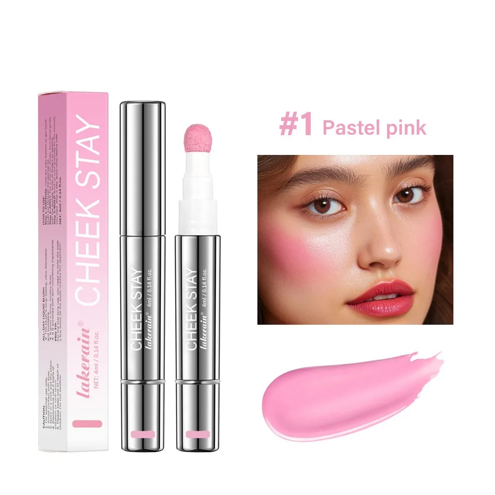 Face Pigment Waterproof 6 Colors Liquid Blush Pen Natural Sweatproof Matte Blush Quick Drying Portable Blush Palette Women